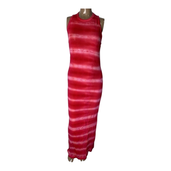 Cotton Citizen Rio Fuchsia Tie-Dye Maxi Sleeveless Slim Fit Dress Size Medium - Picture 4 of 11
